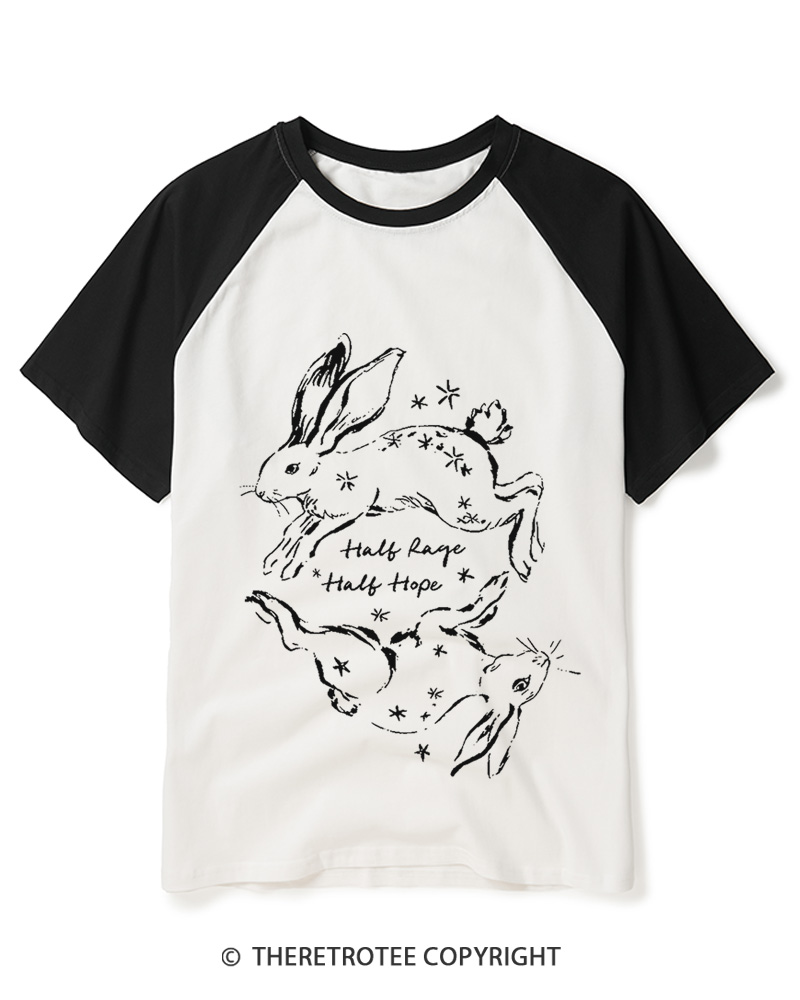 TheRetroTee Half Rage Half Hope 1900s Raglan Baseball T-Shirt