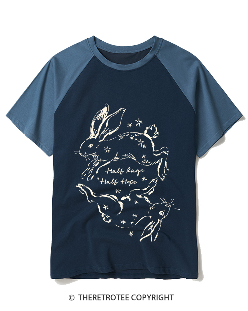 TheRetroTee Half Rage Half Hope 1900s Raglan Baseball T-Shirt