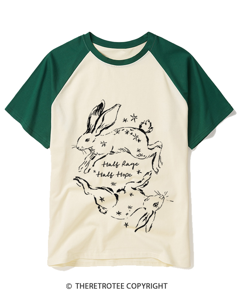 TheRetroTee Half Rage Half Hope 1900s Raglan Baseball T-Shirt