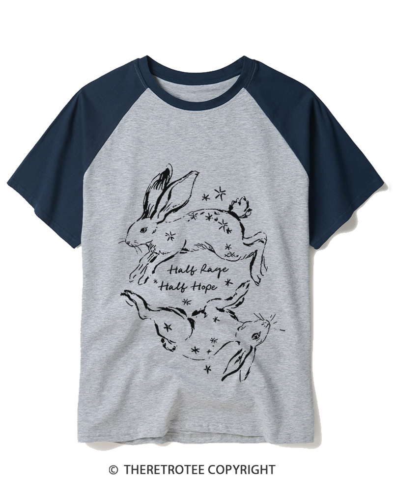 TheRetroTee Half Rage Half Hope 1900s Raglan Baseball T-Shirt