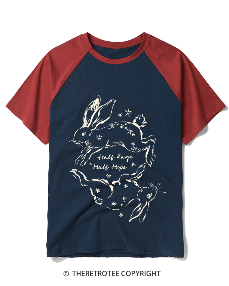 TheRetroTee Half Rage Half Hope 1900s Raglan Baseball T-Shirt