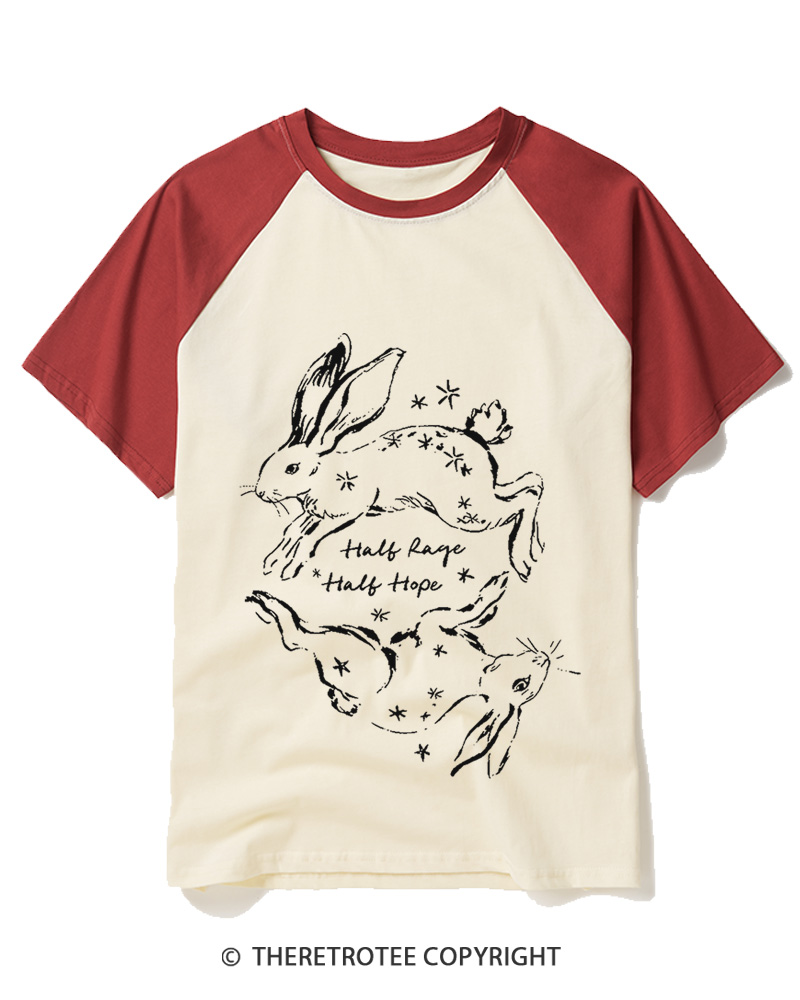 TheRetroTee Half Rage Half Hope 1900s Raglan Baseball T-Shirt