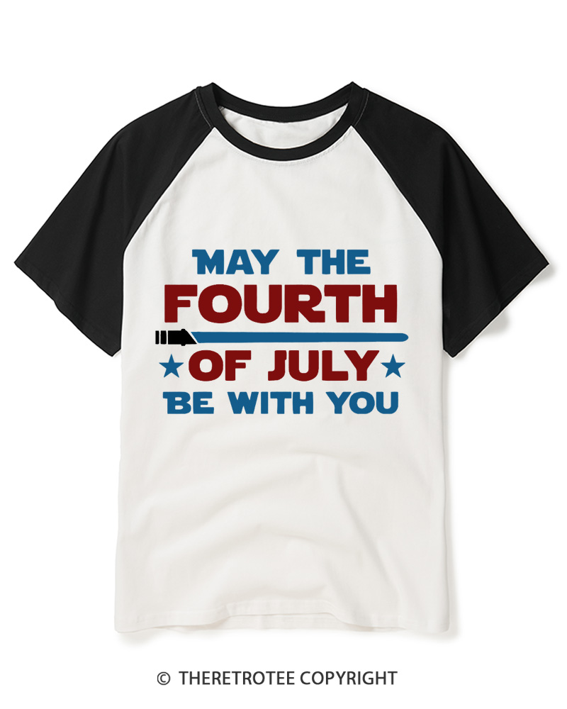 TheRetroTee May The Fourth Be With You 1970s Raglan Baseball T-Shirt