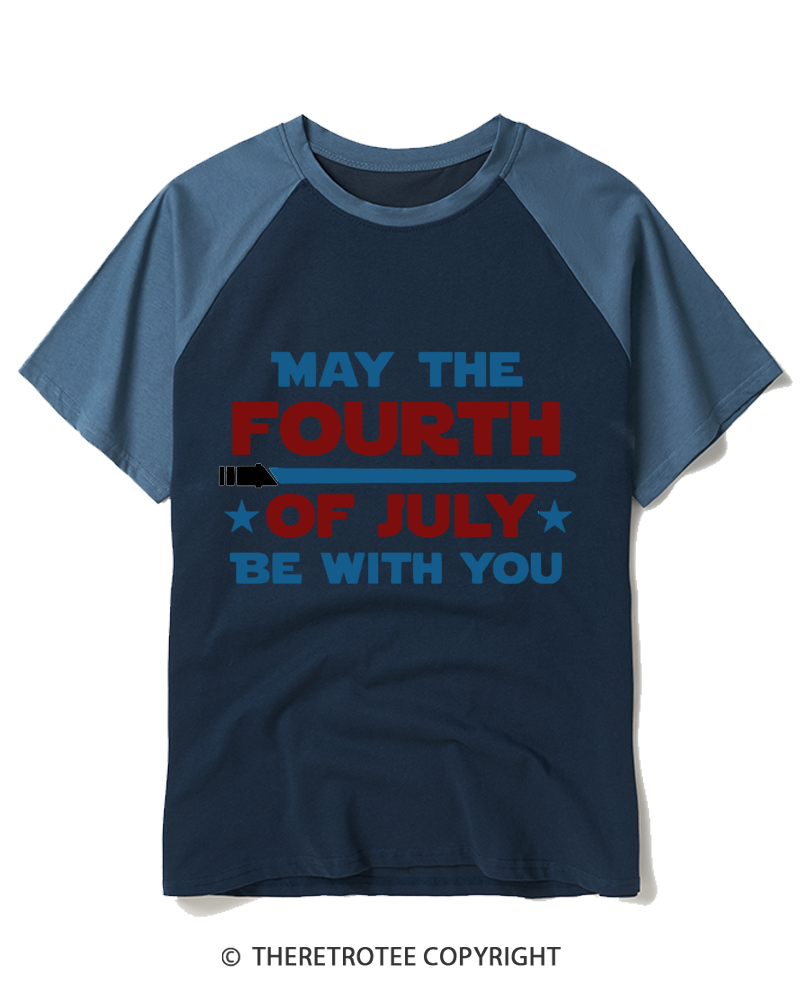TheRetroTee May The Fourth Be With You 1970s Raglan Baseball T-Shirt