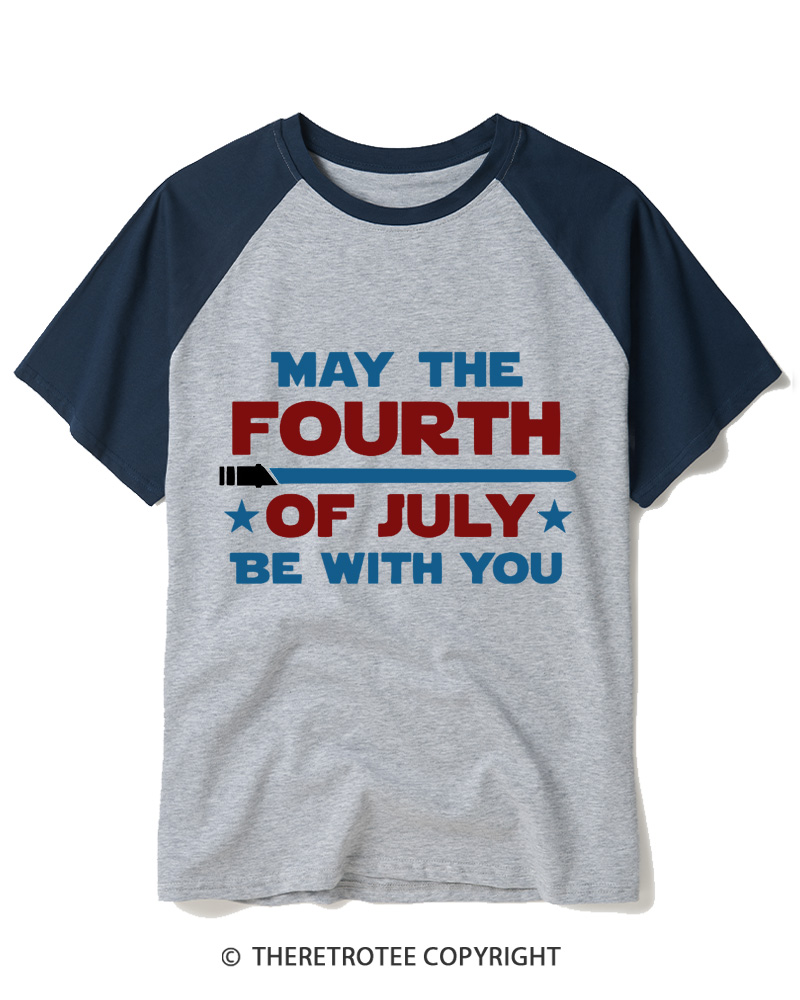 TheRetroTee May The Fourth Be With You 1970s Raglan Baseball T-Shirt