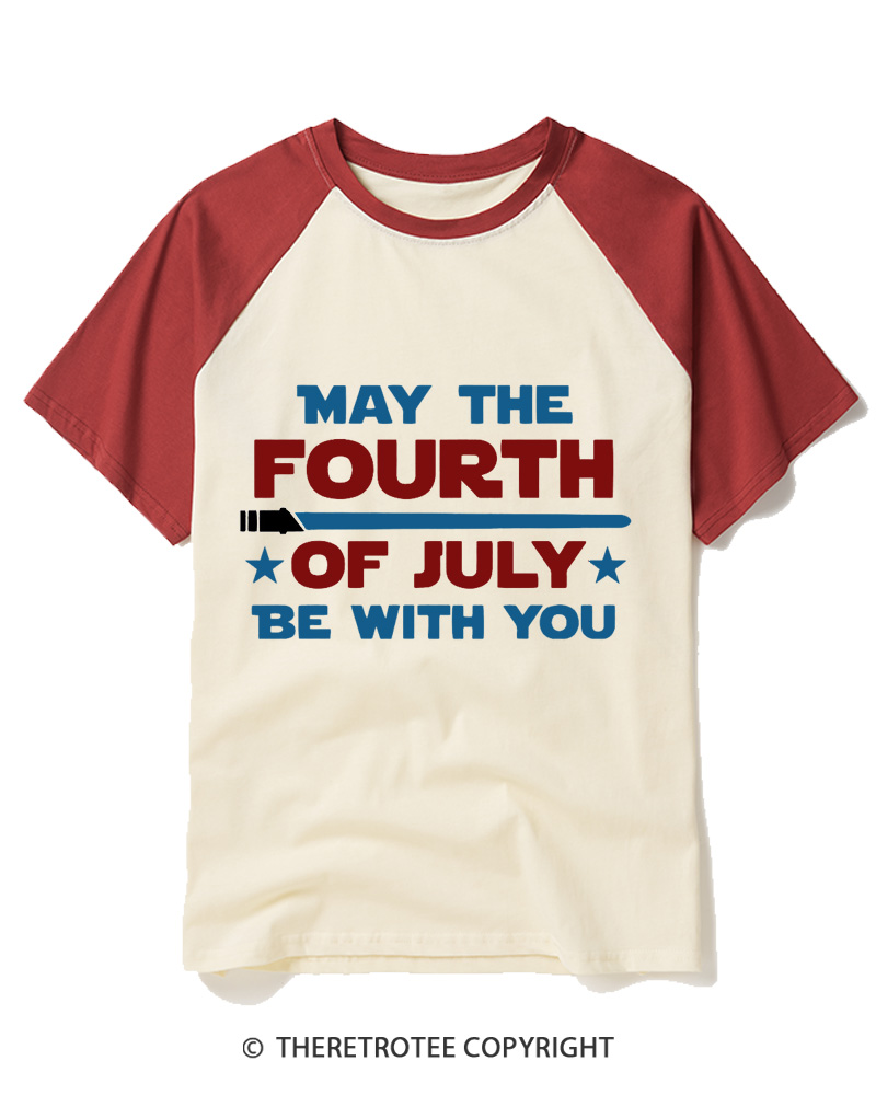 TheRetroTee May The Fourth Be With You 1970s Raglan Baseball T-Shirt