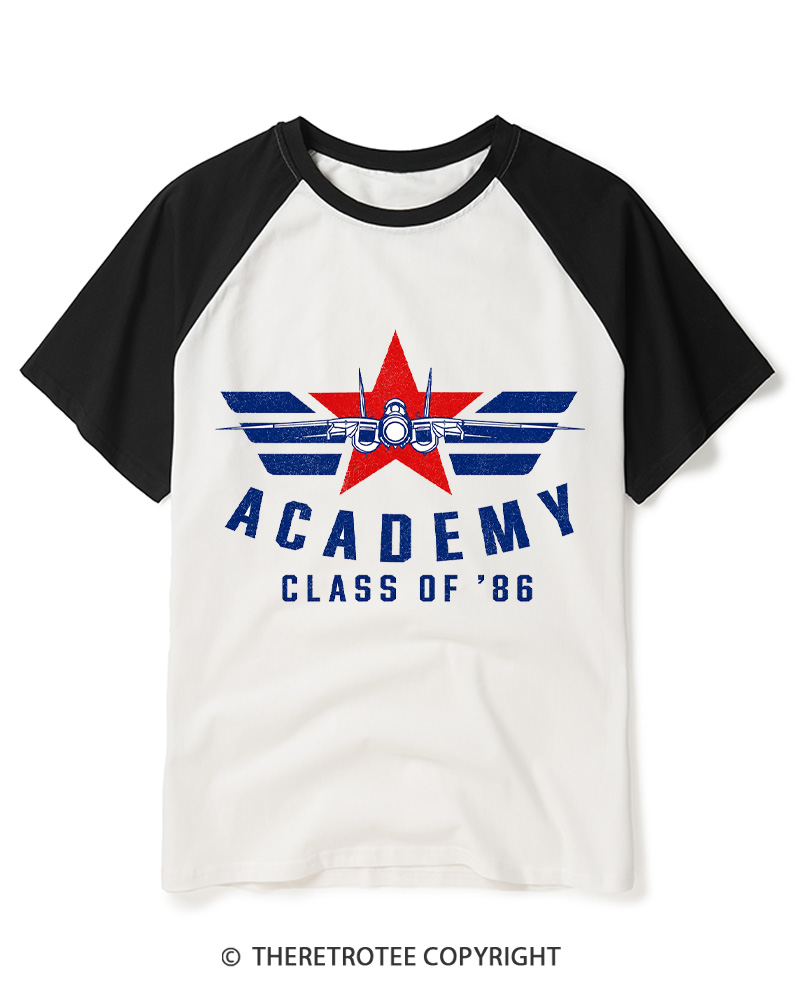 TheRetroTee Academy Class of 86 Raglan Baseball T-Shirt