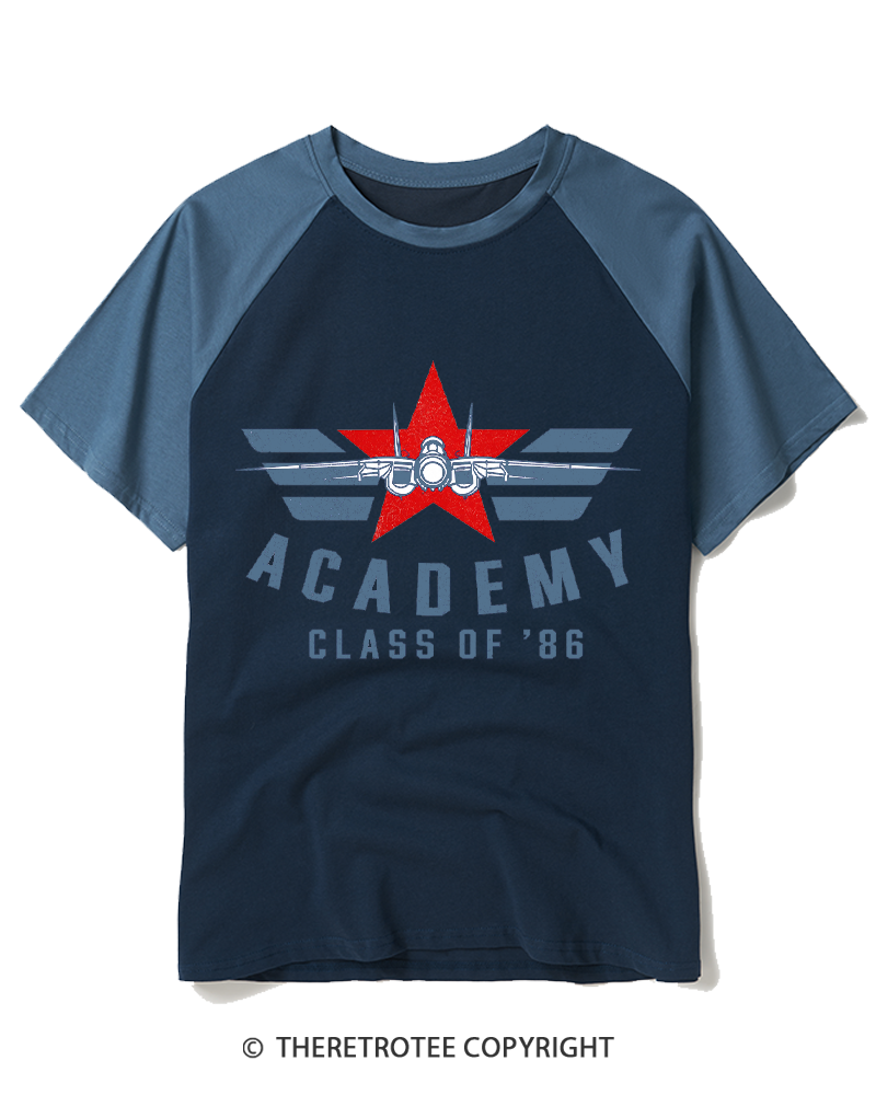 TheRetroTee Academy Class of 86 Raglan Baseball T-Shirt
