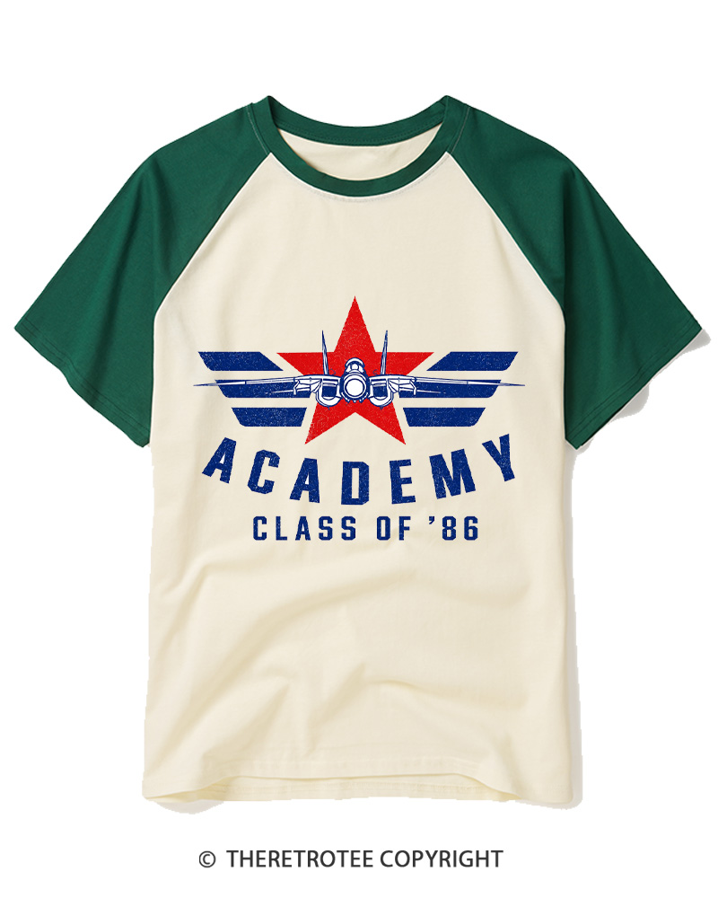 TheRetroTee Academy Class of 86 Raglan Baseball T-Shirt