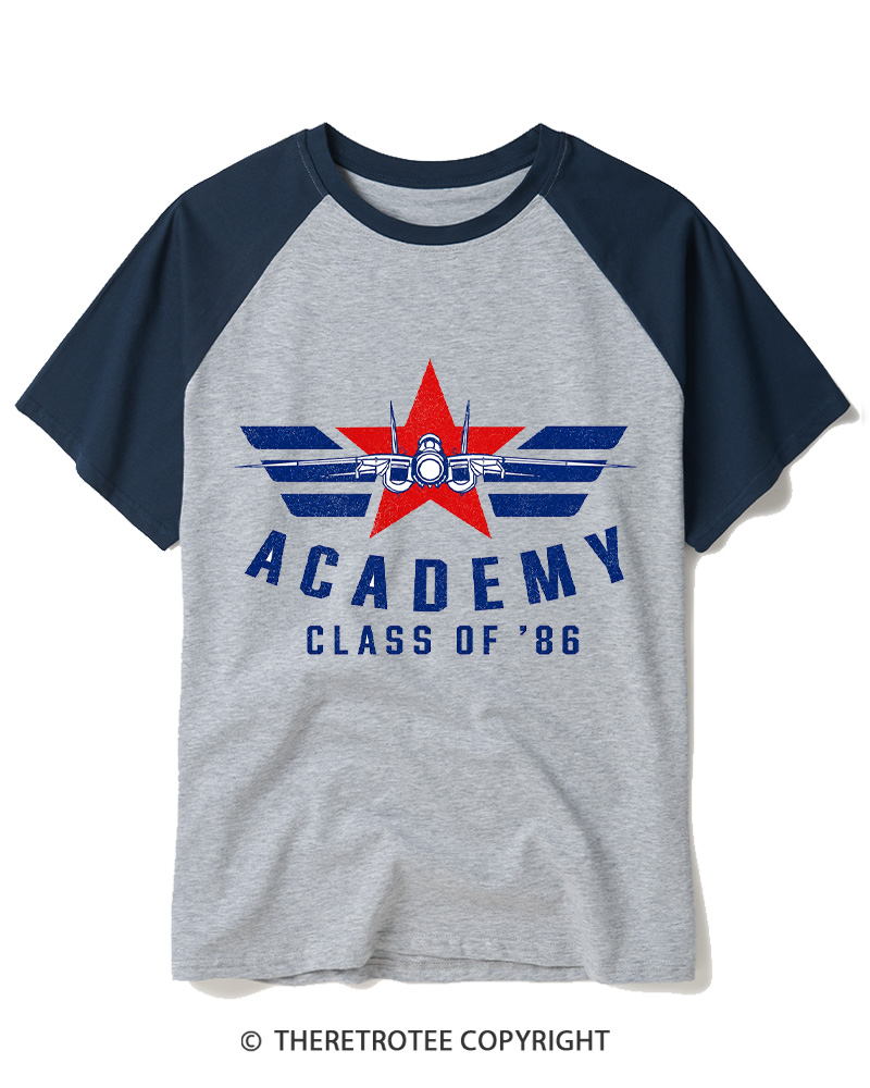 TheRetroTee Academy Class of 86 Raglan Baseball T-Shirt