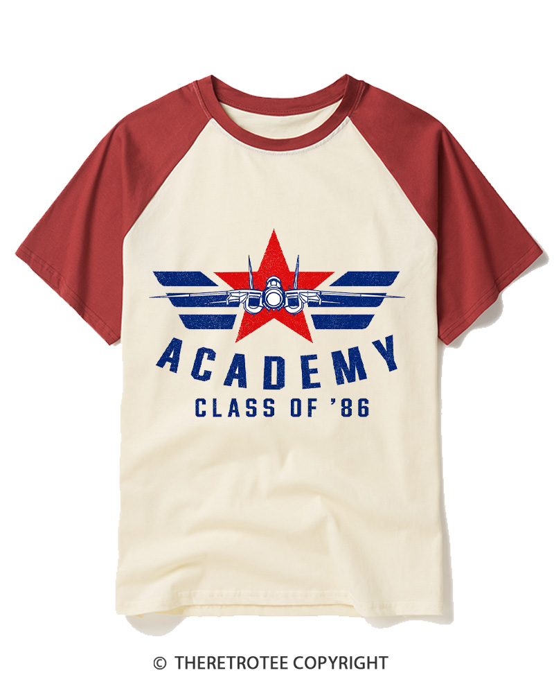 TheRetroTee Academy Class of 86 Raglan Baseball T-Shirt