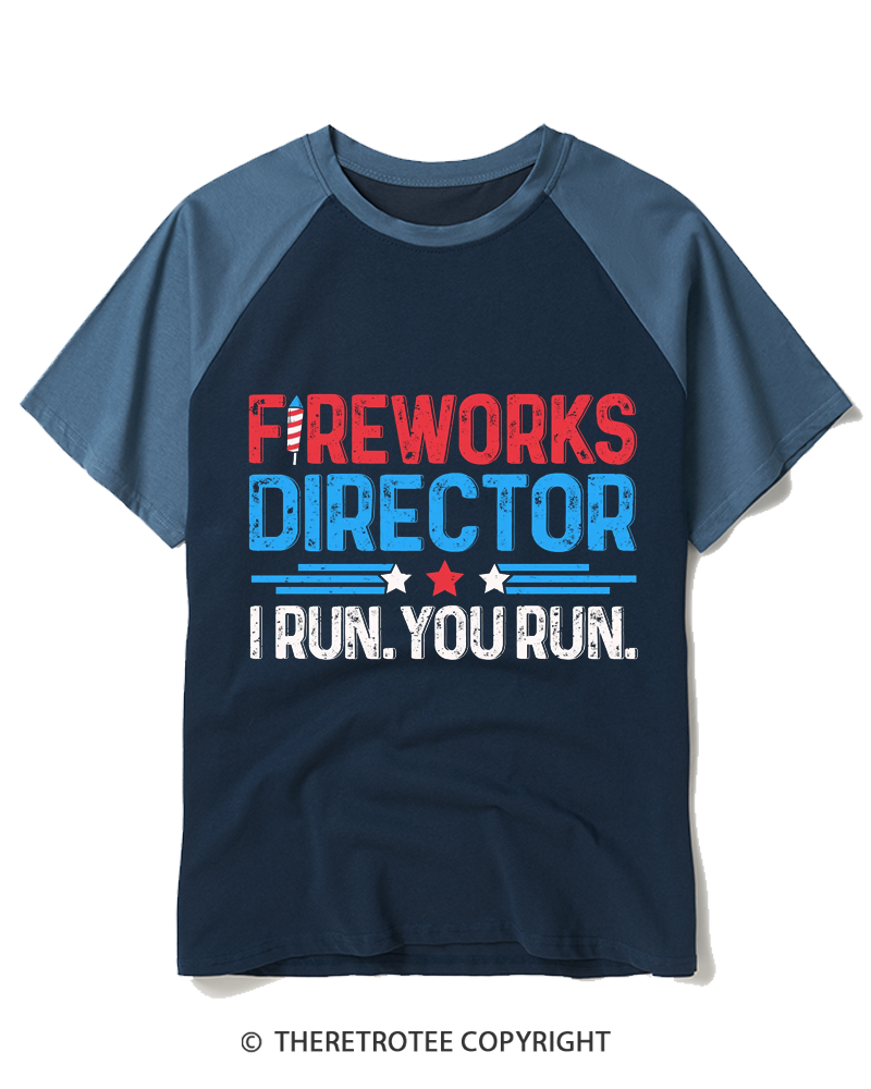 TheRetroTee Fireworks Directo  1776 Raglan Baseball T-Shirt