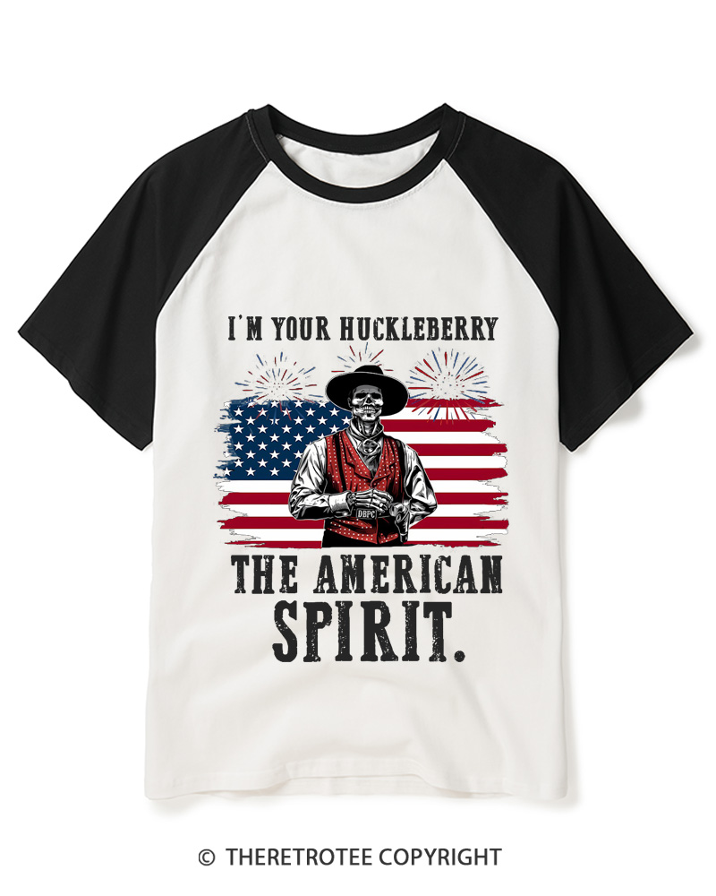 TheRetroTee I'm Your Huckleberry 1990s Raglan Baseball T-Shirt