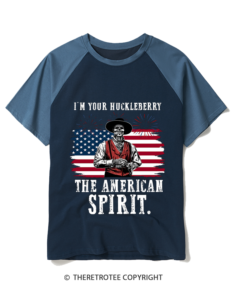 TheRetroTee I'm Your Huckleberry 1990s Raglan Baseball T-Shirt