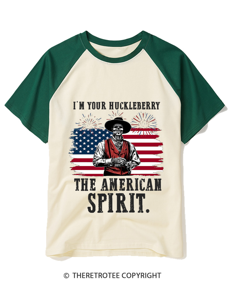 TheRetroTee I'm Your Huckleberry 1990s Raglan Baseball T-Shirt