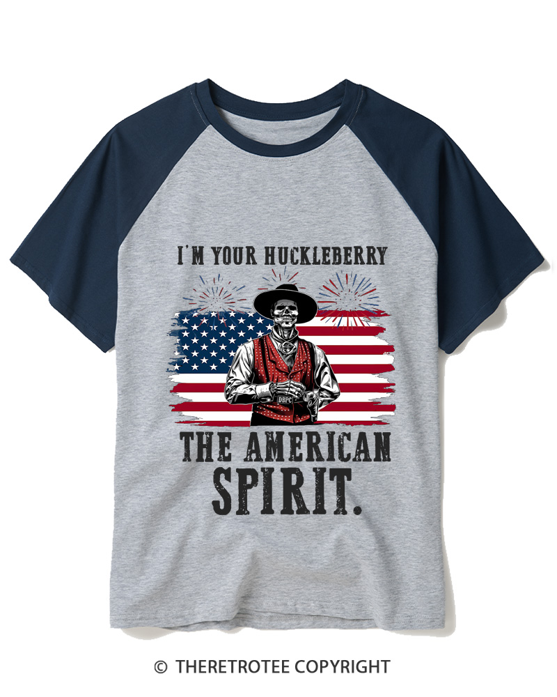 TheRetroTee I'm Your Huckleberry 1990s Raglan Baseball T-Shirt