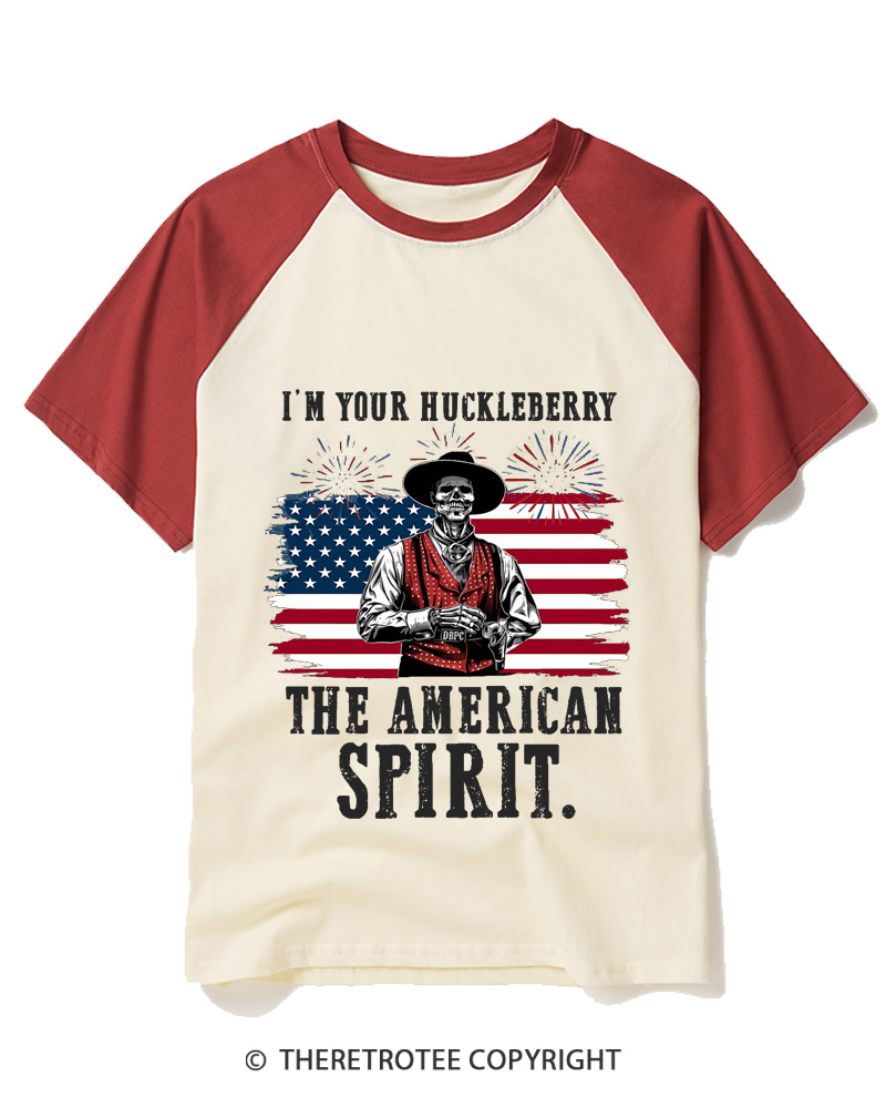 TheRetroTee I'm Your Huckleberry 1990s Raglan Baseball T-Shirt