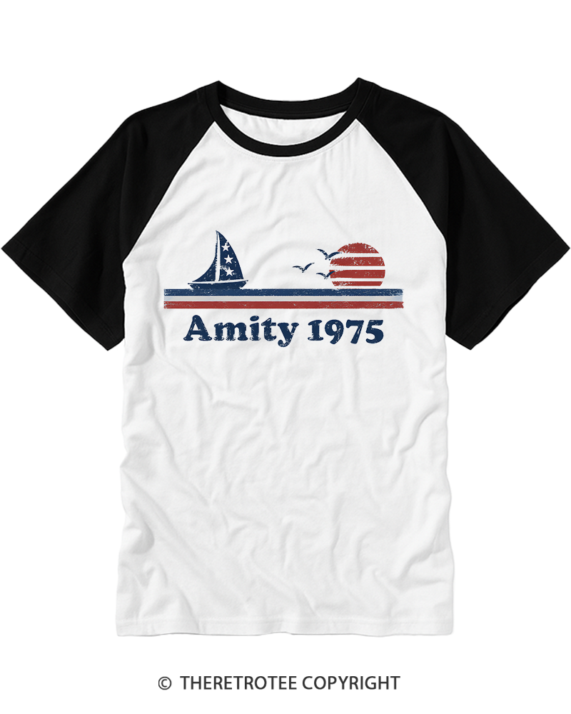 TheRetroTee Amity 1970s Raglan Baseball T-Shirt