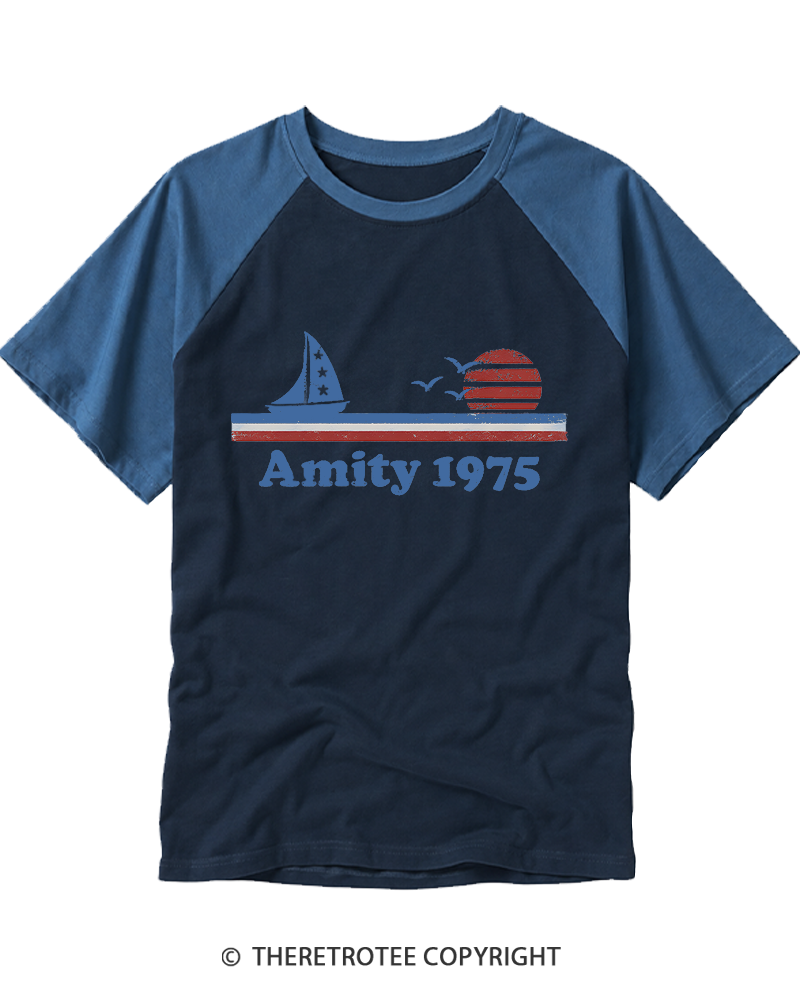 TheRetroTee Amity 1970s Raglan Baseball T-Shirt