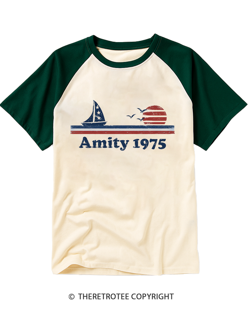 TheRetroTee Amity 1970s Raglan Baseball T-Shirt