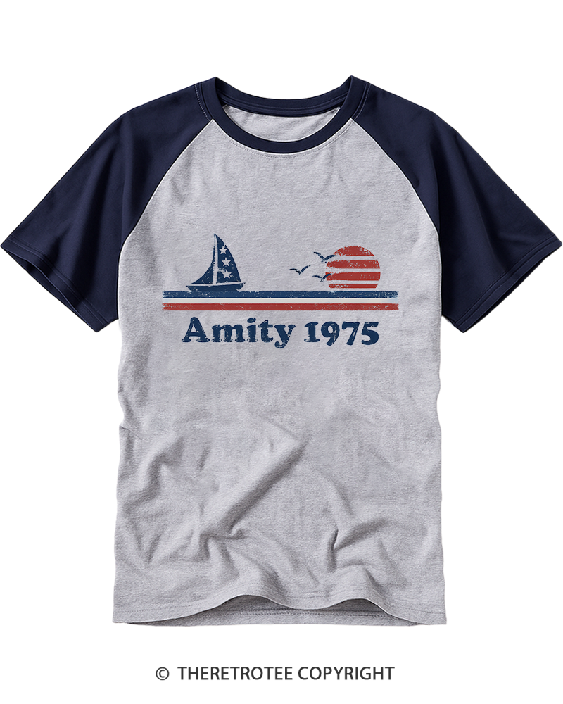 TheRetroTee Amity 1970s Raglan Baseball T-Shirt
