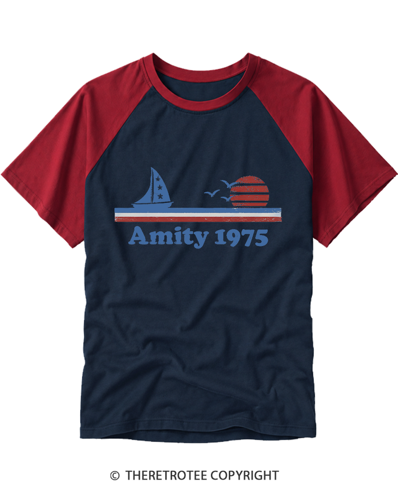 TheRetroTee Amity 1970s Raglan Baseball T-Shirt