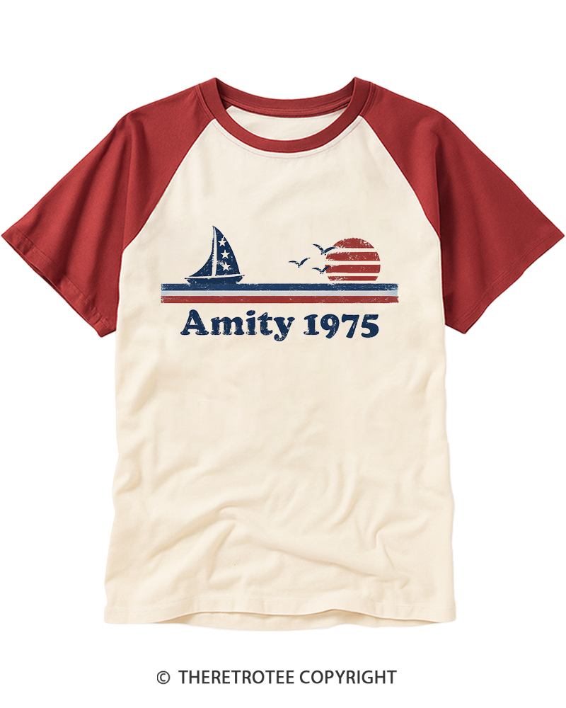 TheRetroTee Amity 1970s Raglan Baseball T-Shirt