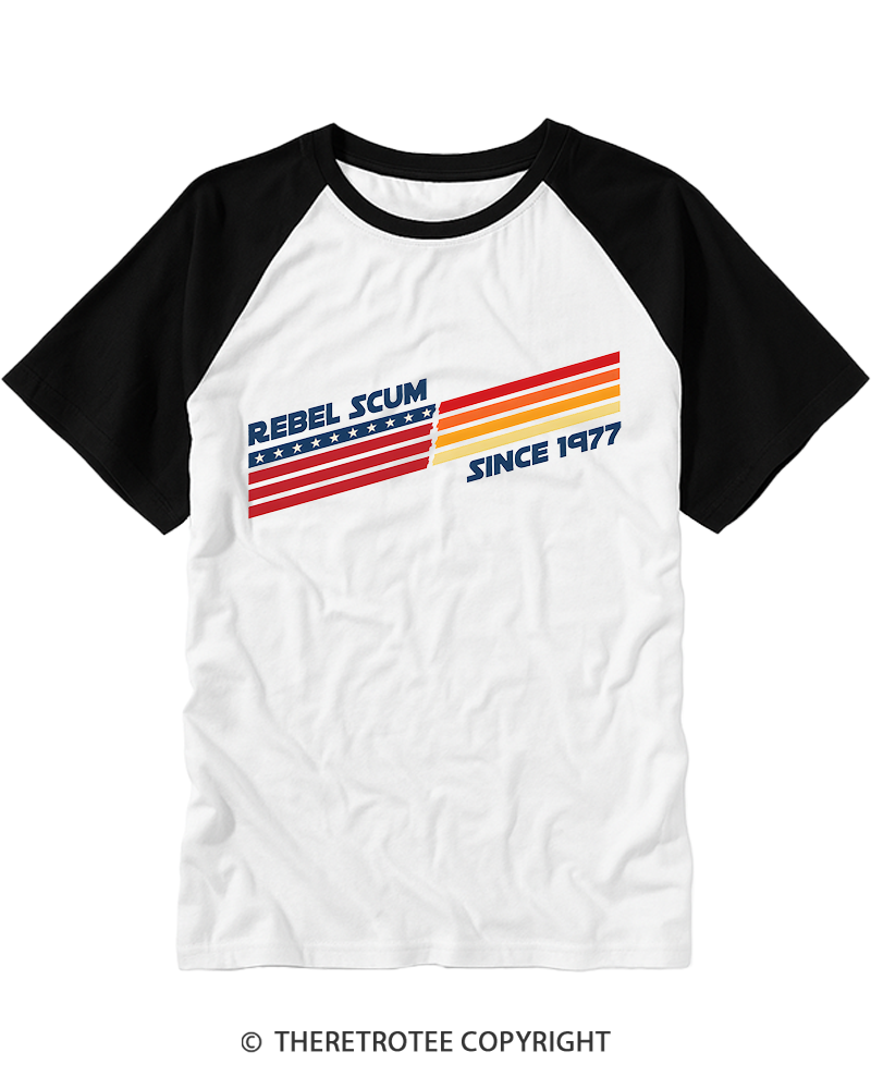 TheRetroTee Classic Stripes Since 1970s Raglan Baseball T-Shirt