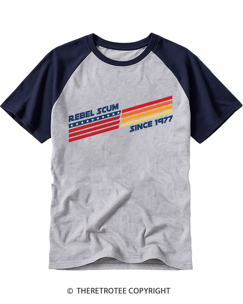 TheRetroTee Classic Stripes Since 1970s Raglan Baseball T-Shirt