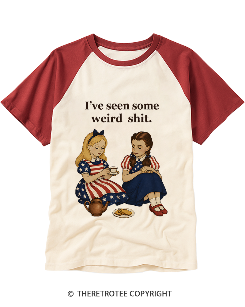 TheRetroTee I've Seen Some Weird Shit 1990s Raglan Baseball T-Shirt