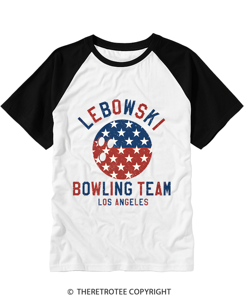 TheRetroTee Lebowski 1990s Raglan Baseball T-Shirt