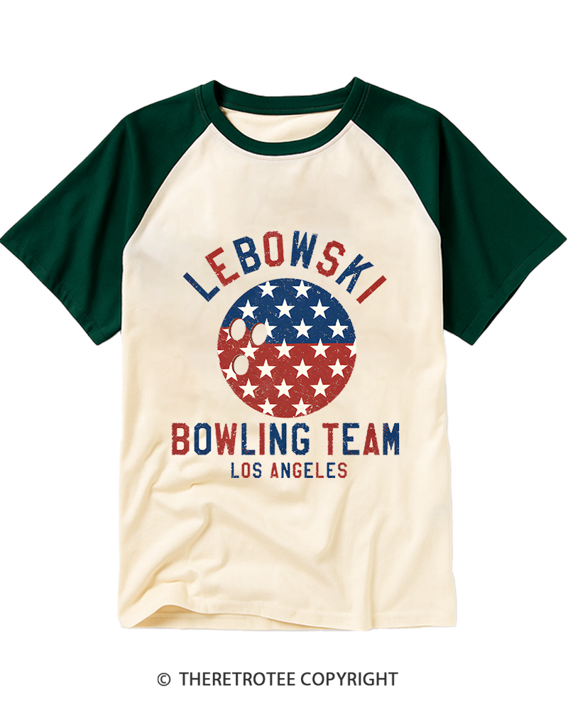 TheRetroTee Lebowski 1990s Raglan Baseball T-Shirt