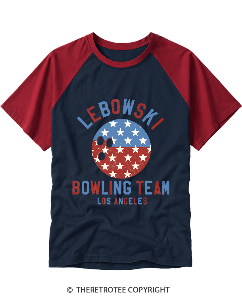 TheRetroTee Lebowski 1990s Raglan Baseball T-Shirt