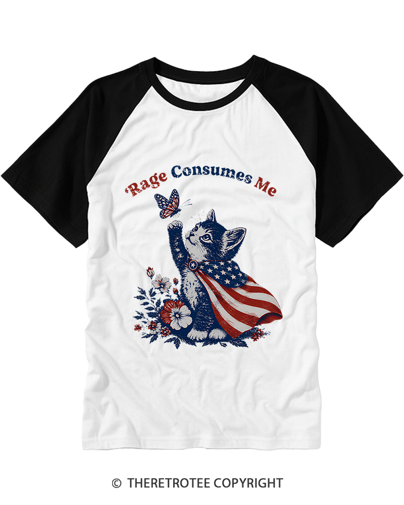 TheRetroTee Rage Consumes Me Raglan Baseball T-Shirt