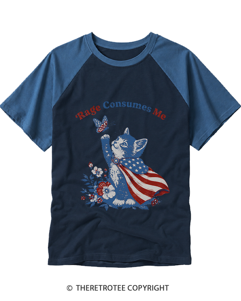TheRetroTee Rage Consumes Me Raglan Baseball T-Shirt