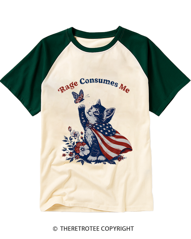 TheRetroTee Rage Consumes Me Raglan Baseball T-Shirt