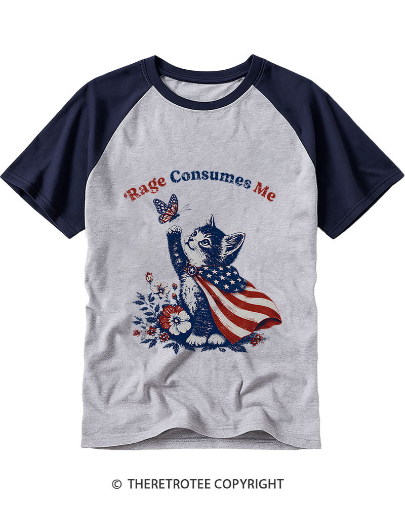 TheRetroTee Rage Consumes Me Raglan Baseball T-Shirt