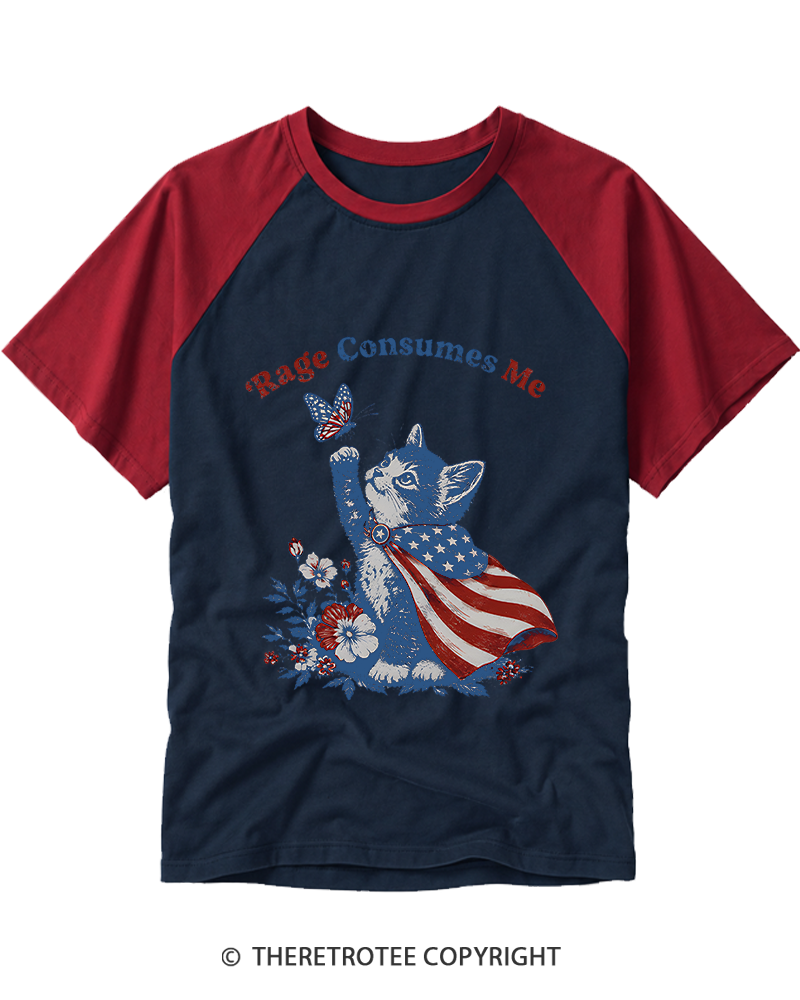 TheRetroTee Rage Consumes Me Raglan Baseball T-Shirt