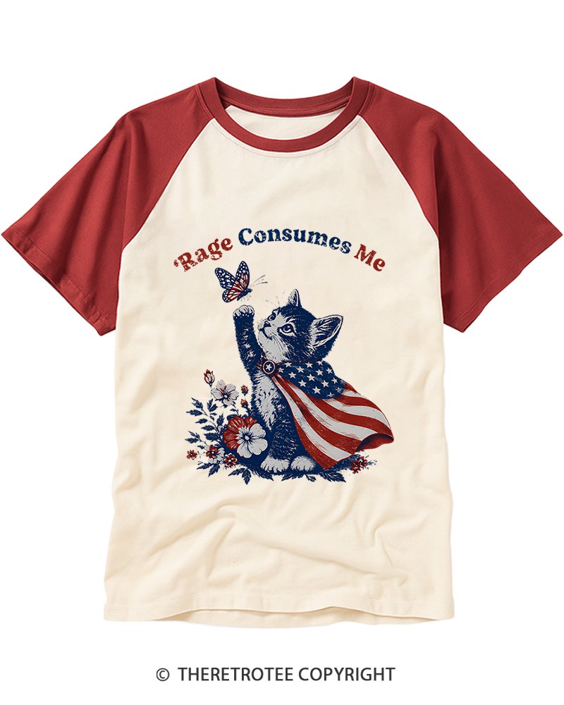 TheRetroTee Rage Consumes Me Raglan Baseball T-Shirt