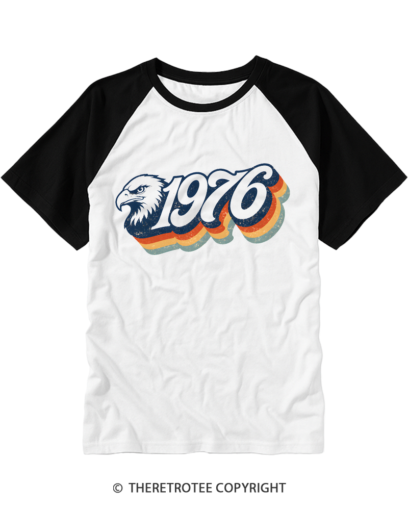 TheRetroTee Retro 1976 Raglan Baseball T-Shirt