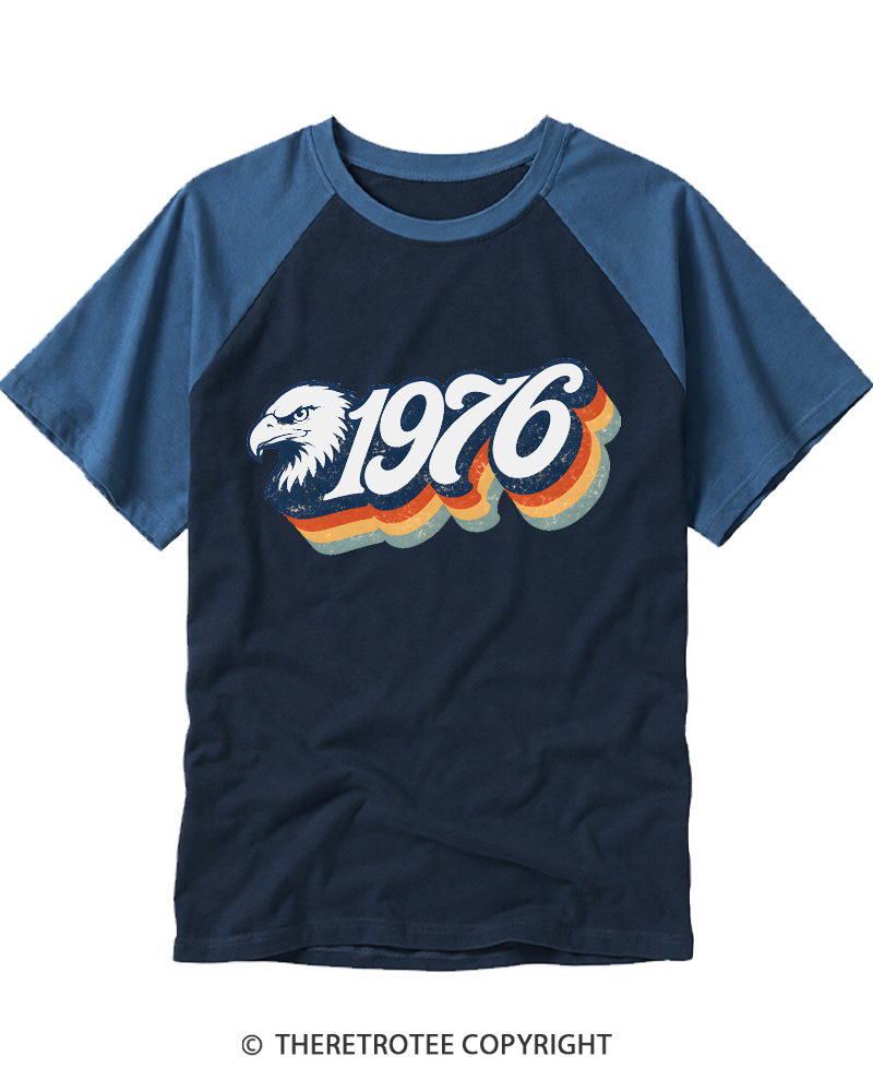 TheRetroTee Retro 1976 Raglan Baseball T-Shirt