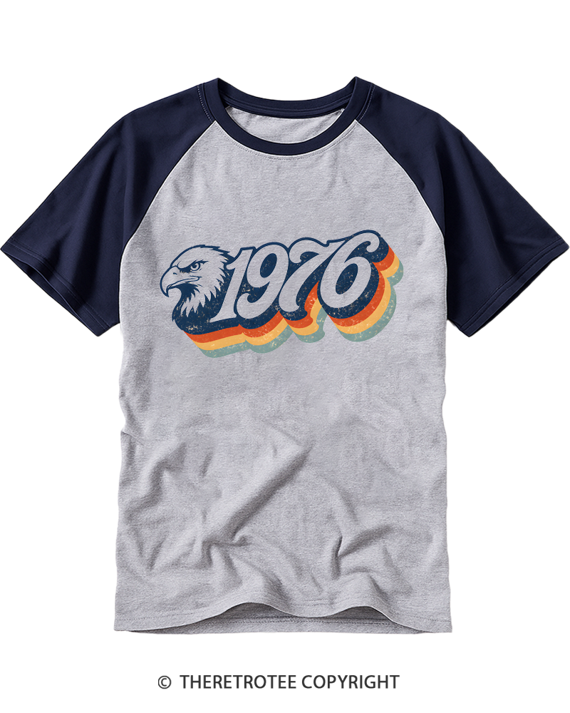 TheRetroTee Retro 1976 Raglan Baseball T-Shirt