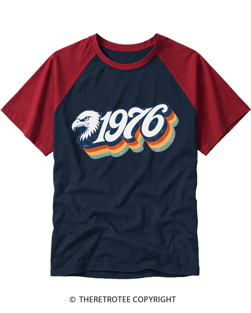 TheRetroTee Retro 1976 Raglan Baseball T-Shirt