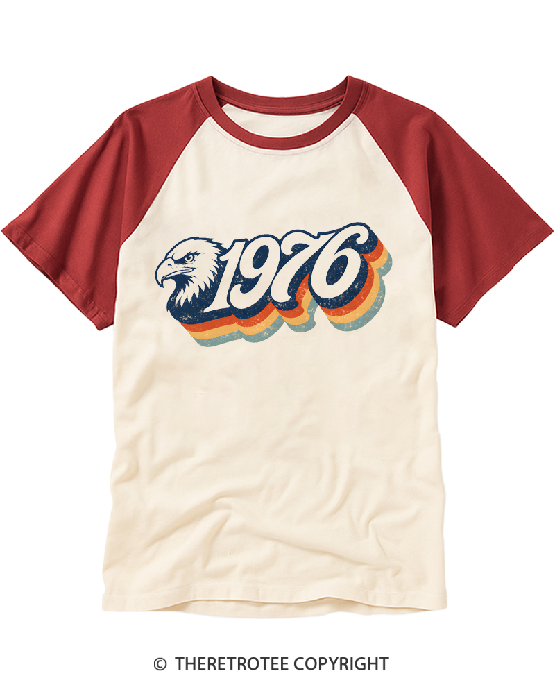 TheRetroTee Retro 1976 Raglan Baseball T-Shirt