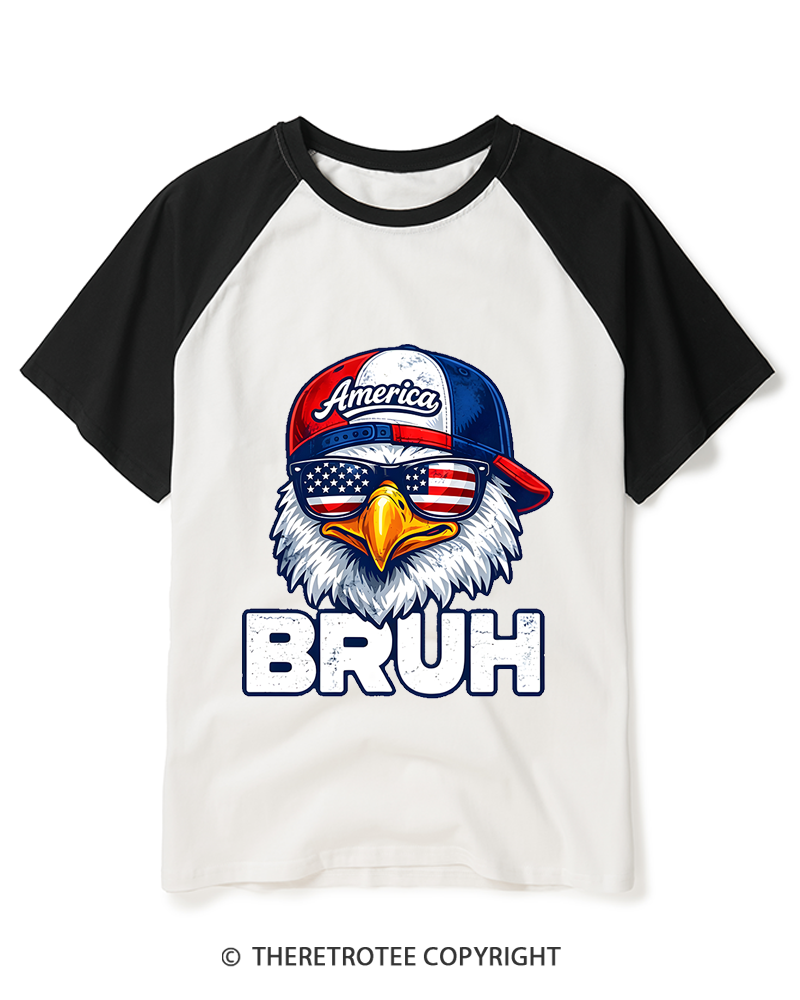 TheRetroTee America Bruh Raglan Baseball T-Shirt