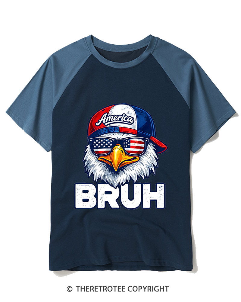TheRetroTee America Bruh Raglan Baseball T-Shirt