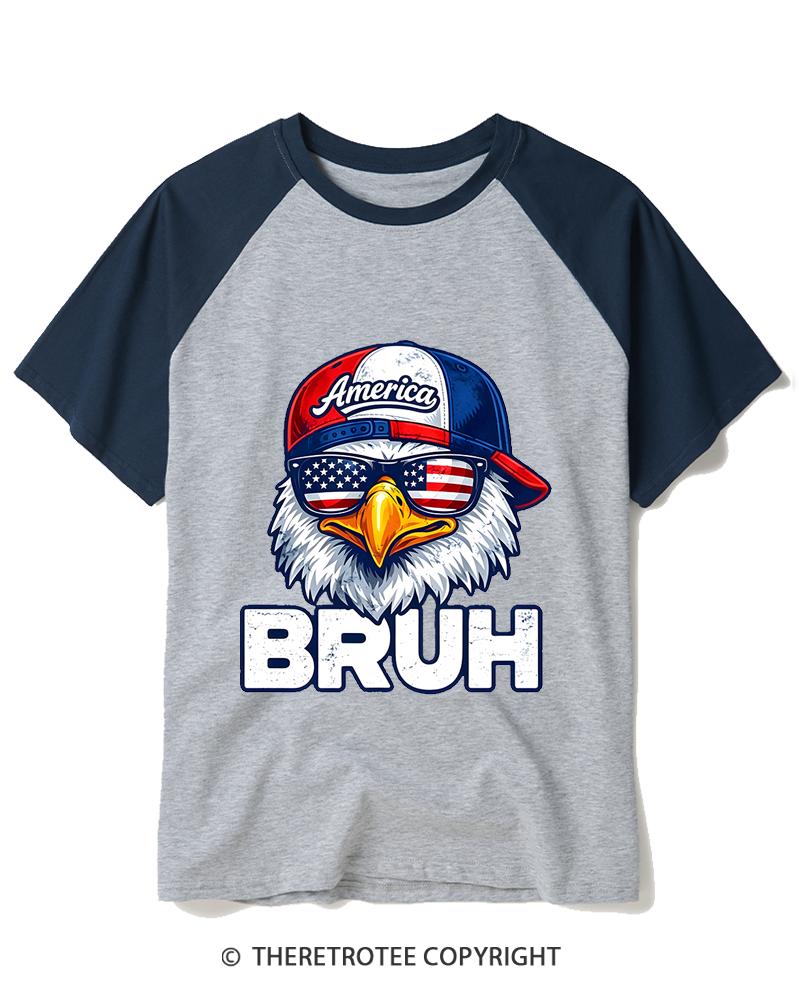 TheRetroTee America Bruh Raglan Baseball T-Shirt