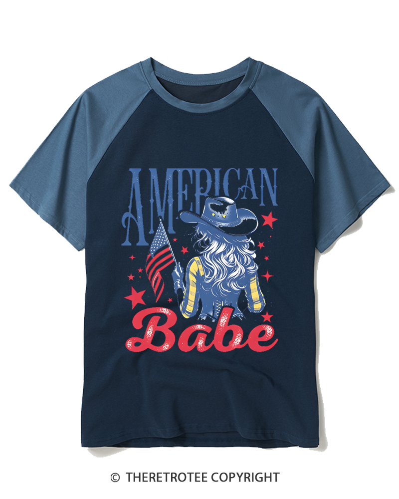 TheRetroTee American Babe Raglan Baseball T-Shirt