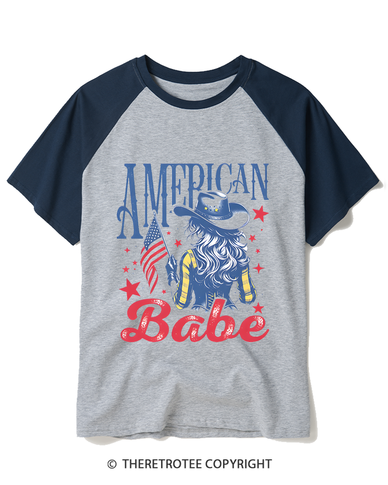 TheRetroTee American Babe Raglan Baseball T-Shirt