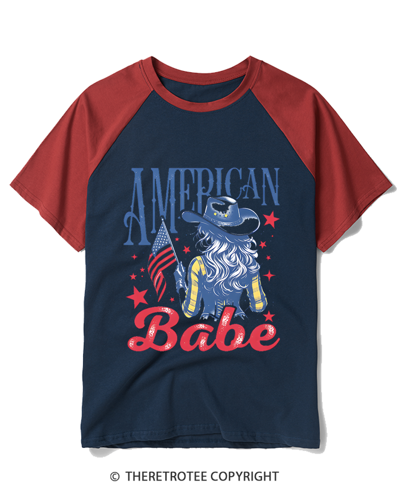 TheRetroTee American Babe Raglan Baseball T-Shirt